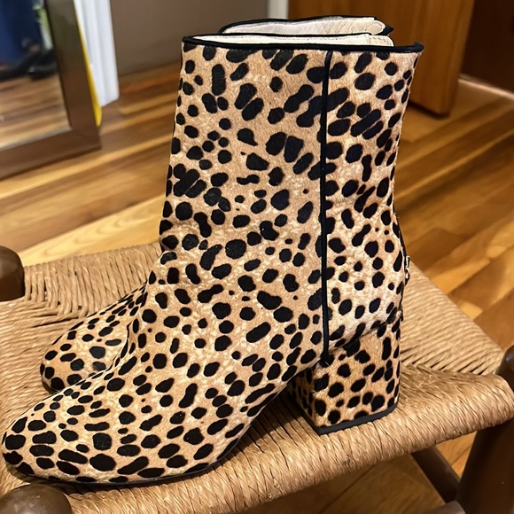 J. Crew Ankle Boots Calf Hair Block Heel - Picture 5 of 11